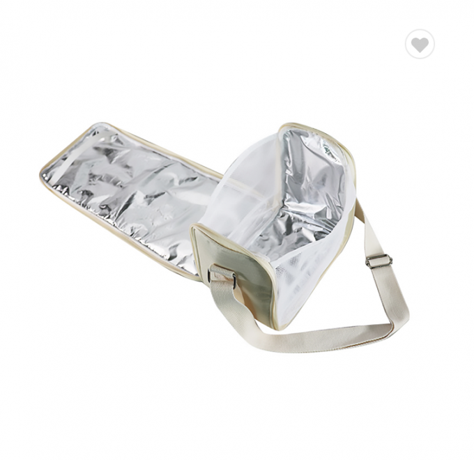 Un hombro color punto de onda aislamiento bolsa de enfriador portátil para el almuerzo 2