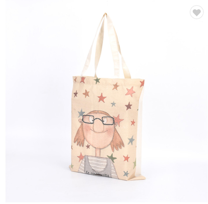 Un buen precio. Bolsa de telas de algodón de sublimación de 100 gramos personalizada Bolsa de compras de tela de lona en línea