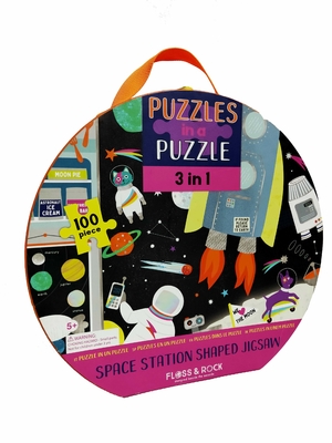 Un buen precio. 100 piezas niños en edad preescolar Puzles de papel gigantes 3 en 1 Estación Espacial 18 x 18,5 pulgadas en línea