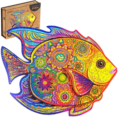 Un buen precio. Animales mágicos ecológicos Puzzles de pulsera de madera Peces brillantes en línea