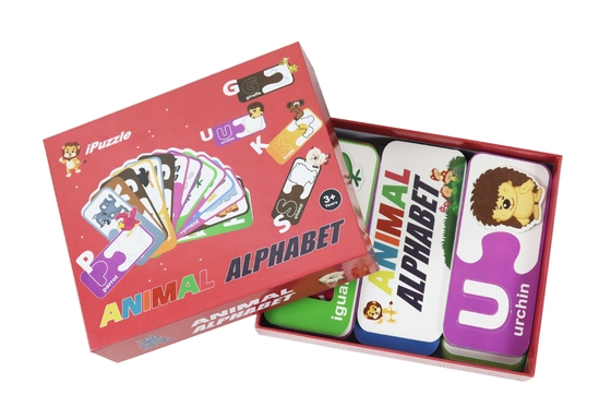 Un buen precio. Logotipo personalizado Eco Paper Puzzle Animal Alfabeto Abc Cartas de coincidencia en línea