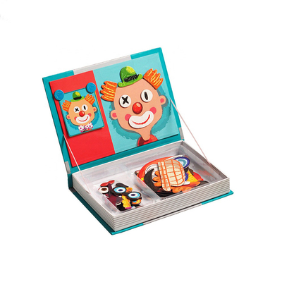 Un buen precio. OEM caras locas libro magnético de madera rompecabezas caja de juegos para niños de 3 años en línea