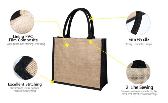 Bolsas de jute impresas a medida Bolsas de bolso de jute laminadas con patrón 2