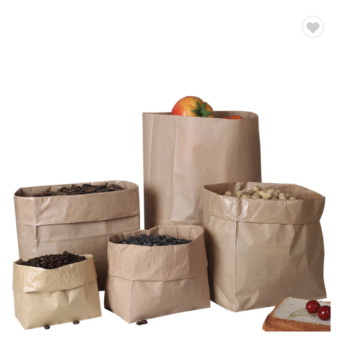 ISO9001 Embalaje de bolsas de papel resistentes a la grasa de grado alimentario para sándwiches, panes, marrón, blanco 0