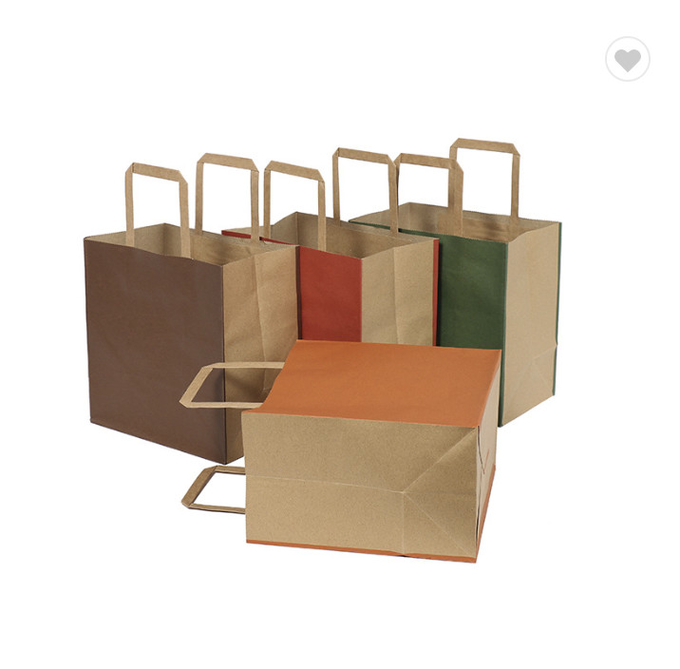 CMYK Bolsas de regalo de papel kraft de color sólido de color natural Bolsas de papel ecológicas de 190 gramos 0
