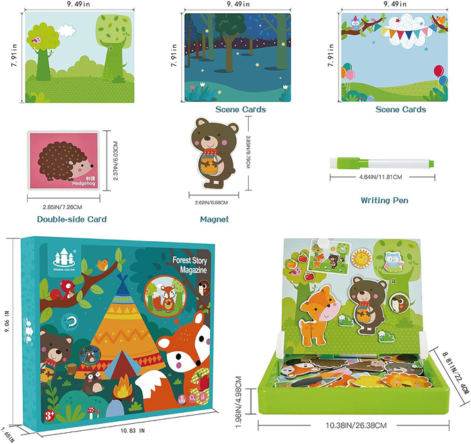 Puzzles de animales del bosque Puzzles magnéticos para preescolares Para niños de 4 a 8 años 60pcs 0