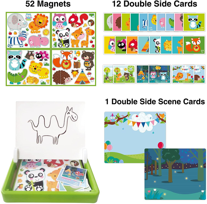 Puzzles de animales del bosque Puzzles magnéticos para preescolares Para niños de 4 a 8 años 60pcs 1