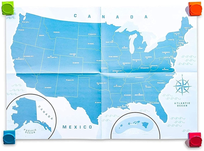 Estados Unidos América Mapa de rompecabezas con 44 piezas magnéticas de 19 x 13 pulgadas 1