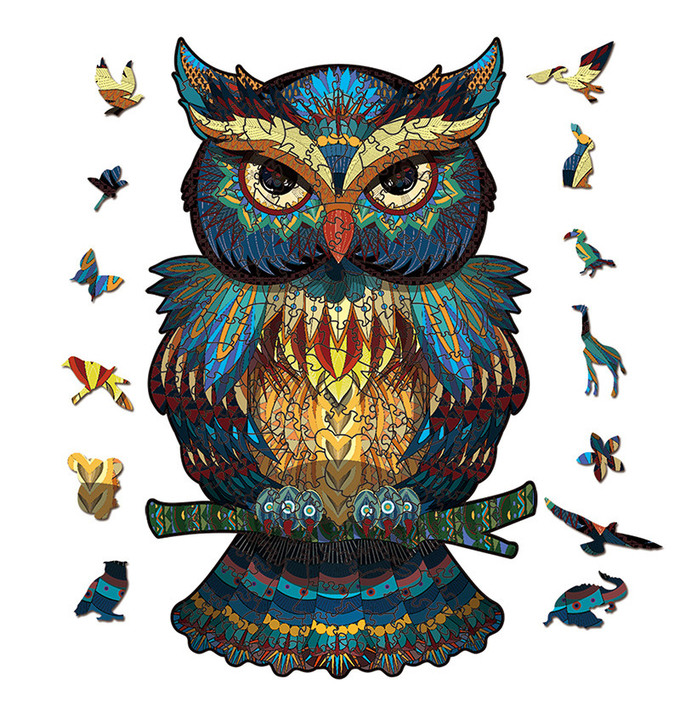 ODM Unico Animal Búho Puzzle de madera Regalo Para Adultos Niños 0